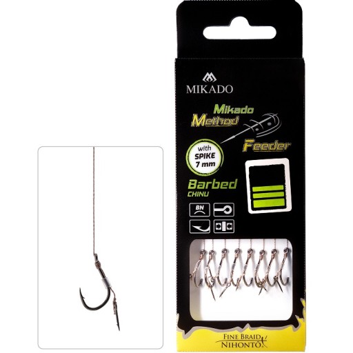 MF RIG - S IHLOU - ostnatý háčik č.12 / oplet: 0,12mm/10cm - bal 8