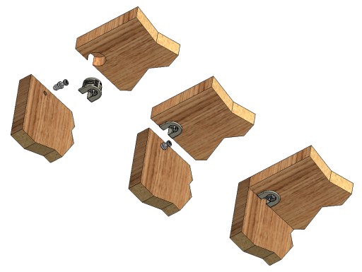 10x Excentrický nábytkový spoj pre 16mm plochý, čierny