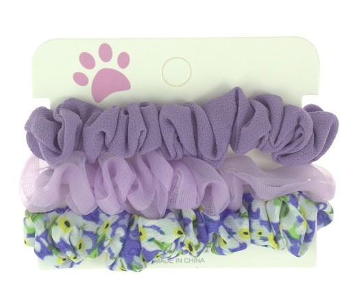 3 x SCRUNCHIE VLASOVÁ GUMA SADA 3 LEVANDULÍ
