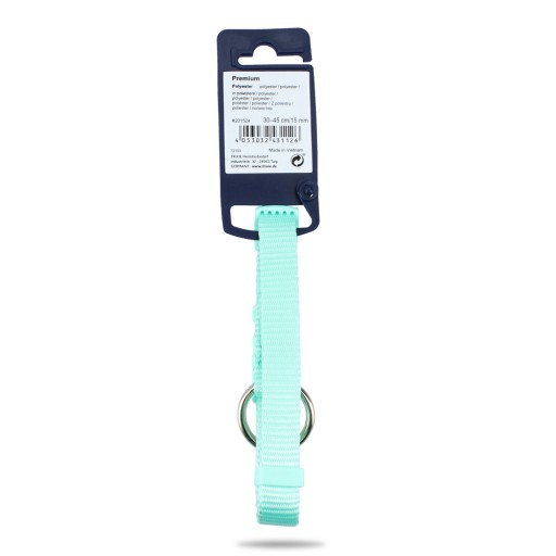 Prémiový obojok, pre psov, mint farba, S–M: 30–45 cm/15 mm