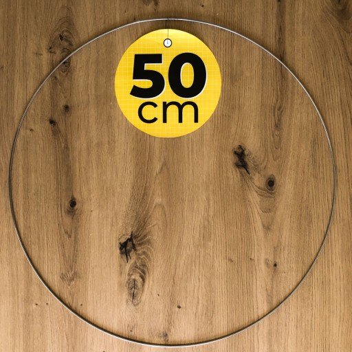 STRIEBORNÝ kovový prsteň na lapač snov, 50 cm