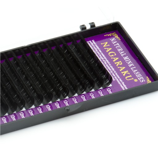 Nagaraku mihalnice 0,07D 12mm Premium Eyelashes objemové mihalnice 16 pásikov