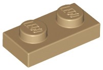 LEGO PLATE 3023 1x2 tmavý piesok (6g) 16 ks.