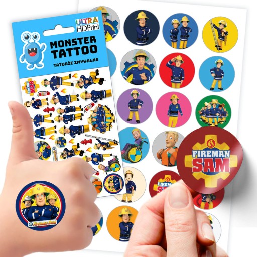 MEGA SET NÁLEPOK + TETOVANIE HASIČ SAM FIREMAN