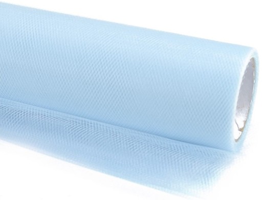 DEKORATÍVNY MODRÝ TYL NA RÚLE POMPOMOSY SVADOBNÉ MODRÁ 30 CM 9 M