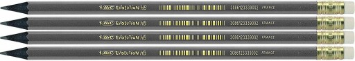 BIC EVOLUTION ČIERNA GRAFITOVÁ ceruzka S GUMA HB SET x4
