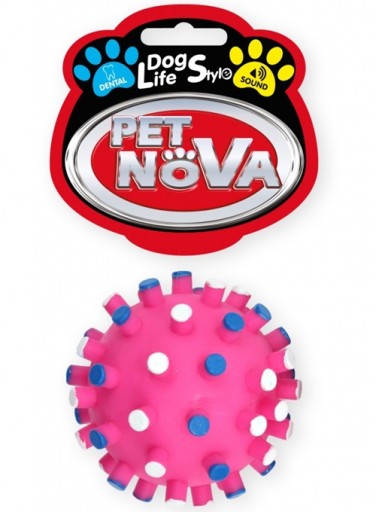 Pet Nova Dental Hedgehog loptička s cvočkami, 7cm, ružová