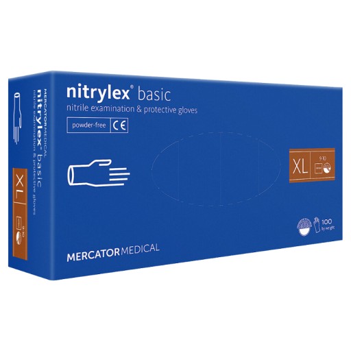 MERCATOR NITRYLEX ZÁKLADNÉ RUKAVICE modré MODRÁ veľkosť XL 100 ks.