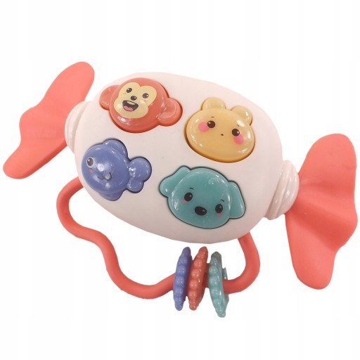 Hrkajúce hryzátko music box zvuky svetiel 66857R