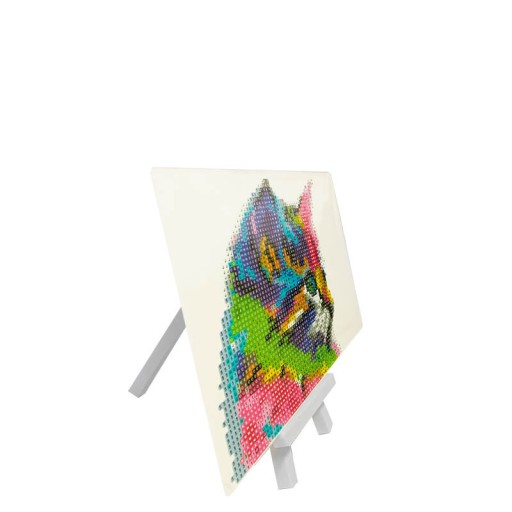 DIAMANTOVÁ MOZAIKA, 5D DIAMANTOVÁ VÝŠIVKA, DÚHOVÉ MAČIATKO NA ÚHORA, 15X20CM