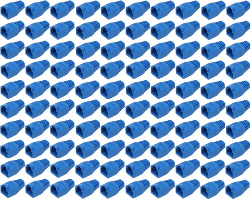 Gumový kryt na zástrčku RJ45, 100 kusov, modrý