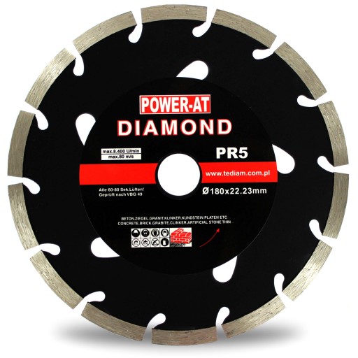DIAMANTOVÝ DISK NA DLAŽBU ŽULOVÉ KOCKY 180 x 22,2
