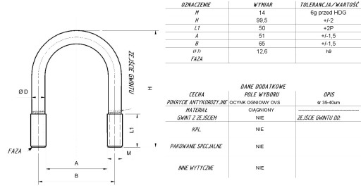 Svorka / Objímka na potrubie M14 x 51 x 99,5, žiarovo zinkovaná OVS (ks)