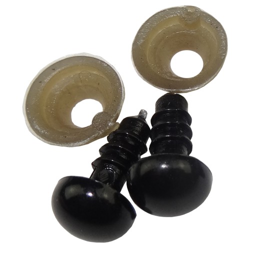 Oči 10 ks = 5 párov maskotov 15 mm ČIERNA 10871