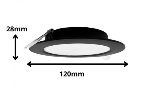 Zapustené stropné LED svietidlo Plafon okrúhle čierne 6W 4000K 12cm
