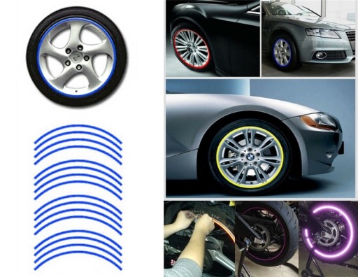 REFLEXNÉ NÁLEPKY NA KOLESÁ, RÁFKY, MOTORKY MODRÁ
