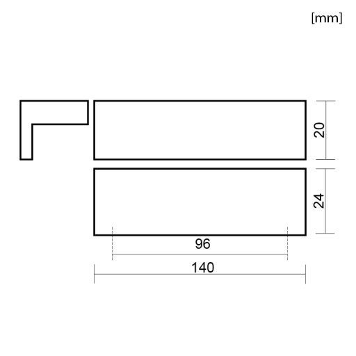 ÚCHYTKA NÁBYTKU ČIERNA ÚCHYTKA KUCHYNSKEJ SKRINÍK ÚCHYTKA 96MM