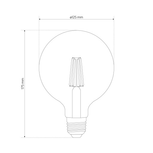 Dekoratívna LED žiarovka E27 G125 GOLD 7W 2700K teplá 710lm EDO