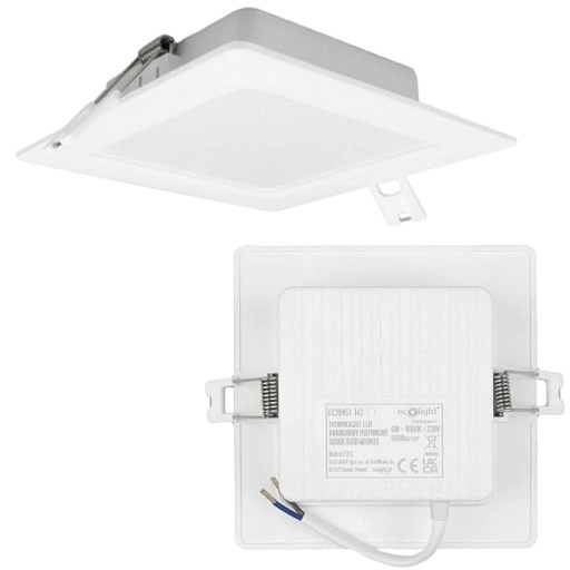LED lampa zapustená hranatý držiak lampy 6W 4000K 660lm neutrálny
