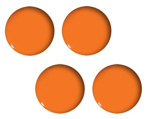 MAGNET KRUHÝ NA DOSKY, 4ks, 40mm, oranžový