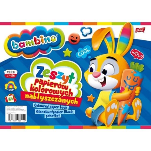 Zápisník z lesklých farebných papierov A4 Bambino