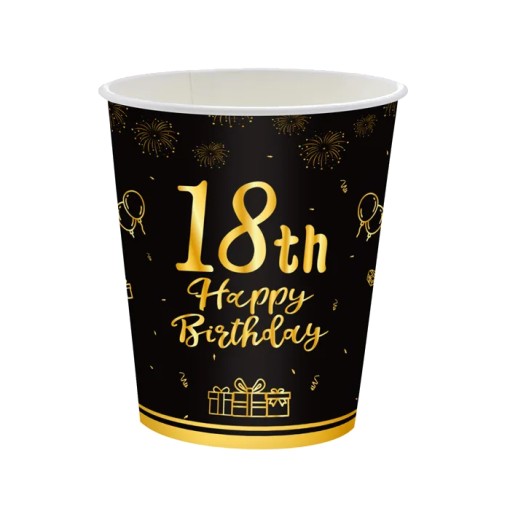 Papierové poháre 18. narodeniny 250ml 6ks PARTY 18. PARTY
