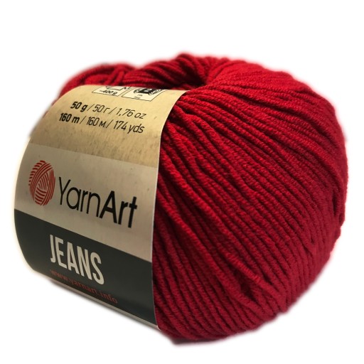YARNART JEANS 51 tmavočervená priadza