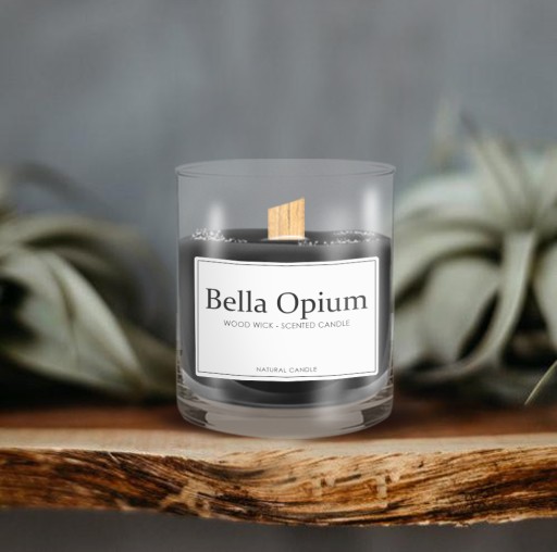 BELLA OPIUM - PRÍRODNÁ SÓJOVÁ VONNÁ SVIEČKA V SKLE S VÔŇOU PARFÉMU