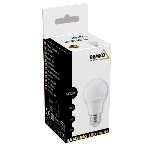 Neutrálna LED žiarovka E27 9,5W 4000K 900lm BEMKO SAMSUNG