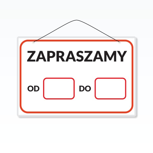 Laminovaný nápis A5 VITAJTE OD - DO