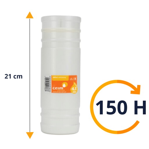 1x VEĽKÁ vložka do sviečok CEiM 21 cm DOBA HORENIA 150 H SKLAD Najdlhšia
