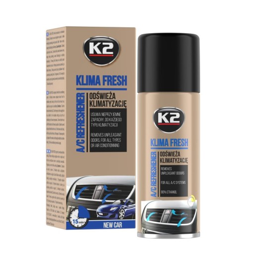 K2 KLIMA ČERSTVÝ OSVIEŽOVAČ KLIMATIZÁCIE NOVÉ AUTO + WUNDER BAUM NOVÉ AUTO