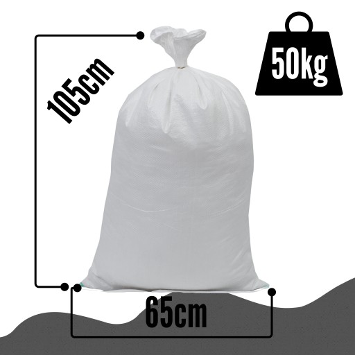 Vrece Polypropylénové vrecia 50 kg na uhoľnú drť Zrno Silne prešívané Biele