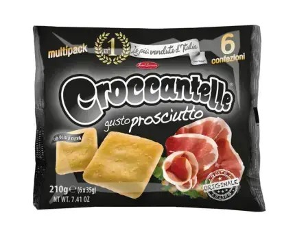 Croccantelle prosciutto krekry s príchuťou parmskej šunky Multipack 210g