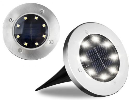 LED zemné solárne záhradné svietidlo IP44 Kotúčové solárne svietidlá