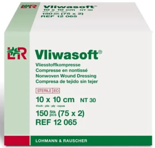L&R - Vliwasoft 10 x 10 cm, 75 x 2 ks. neplodné 4. storočie