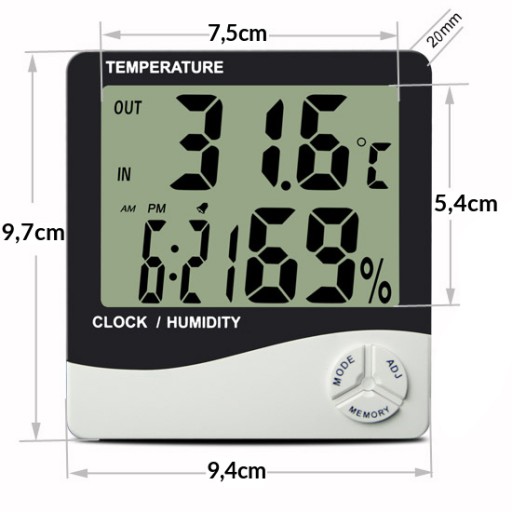 METEOROLOGICKÁ STANICA TERMOMER TEPLOMER HYGROMETER SÚPRAVA STOJANU S HODINMI