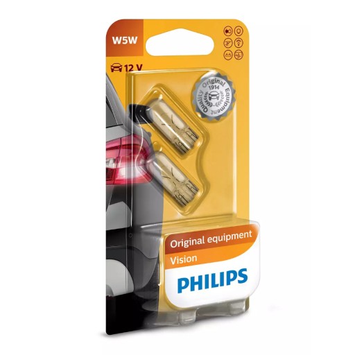 W5W žiarovky PHILIPS Vision W2.1x9.5d 5W5 12V 5W