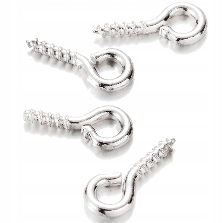 Háčiky Skrutky s okom strieborné 8x4mm 50 ks