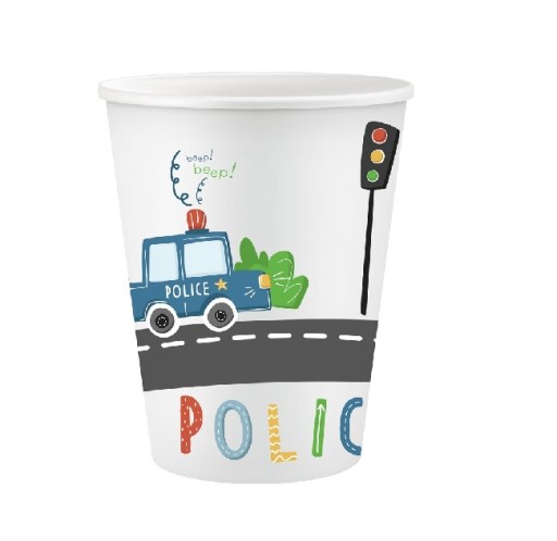Papierové kelímky vozidlá autá POLÍCIA