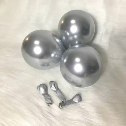 Kovové strieborné CHROME balóniky na girlandy, 5 palcov, 50 kusov