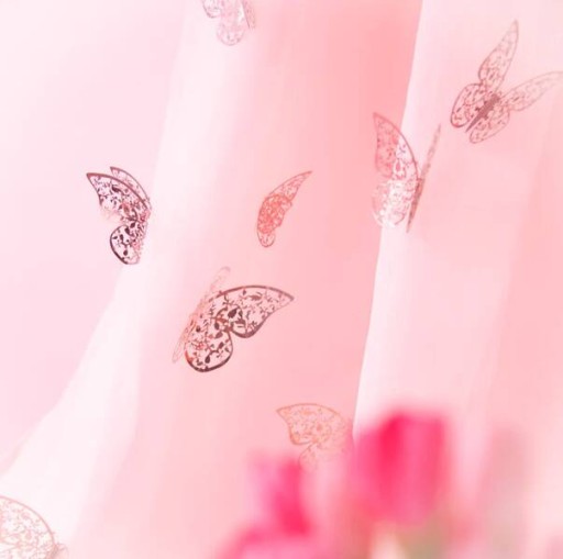 Ozdobné čipkované motýle rose gold rosegold 12 ks
