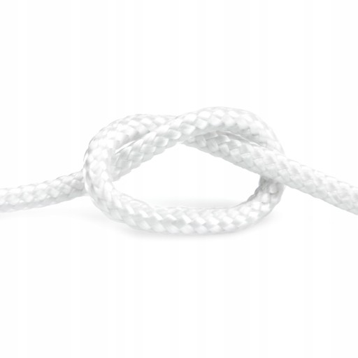 POLYPROPYLÉNOVÉ lano 4mm, pletené, BIELE, hladké, 2m