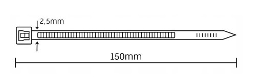Sťahovacie pásky Sťahovacie pásky Biele 2,5x150mm 100 kusov