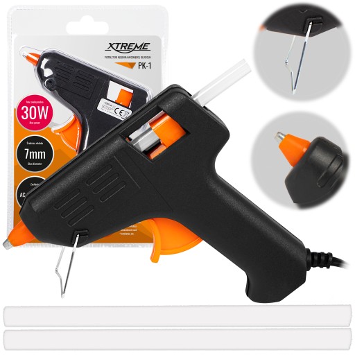 MINI HORÚCOVÁ PIŠTOĽ 30W 7MM VÝKONNÉ LEPIDLO + SADA 2 NÁPLŇOV