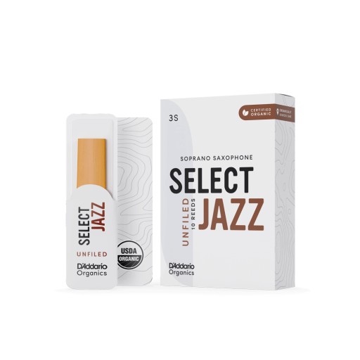 D'Addario Organic Select Jazz Unfiled Sopran Sax 3 mäkký plátok