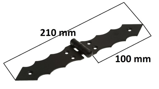 Francúzsky dekoratívny stavebný pánt 200x33mm čierny
