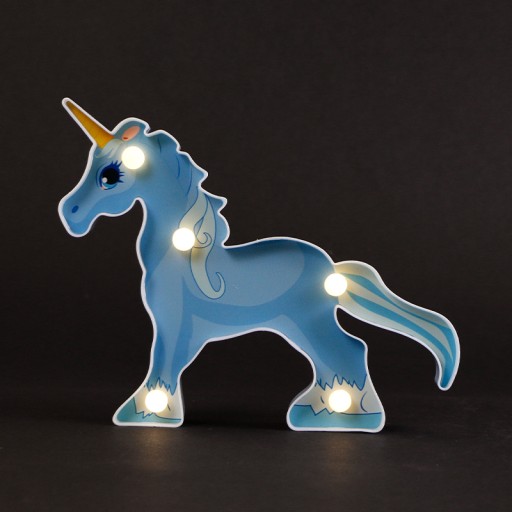 Modrá LED lampa Unicorn VIANOČNÝ darček