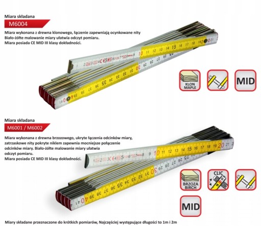 DEDRA Drevená skladacia miera 1 meter M6001