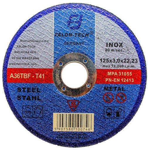 INOX DISK 125X3mm NA REZANIE KOVOVEJ OCELE LIATINY INOX DROT 125MM 3MM